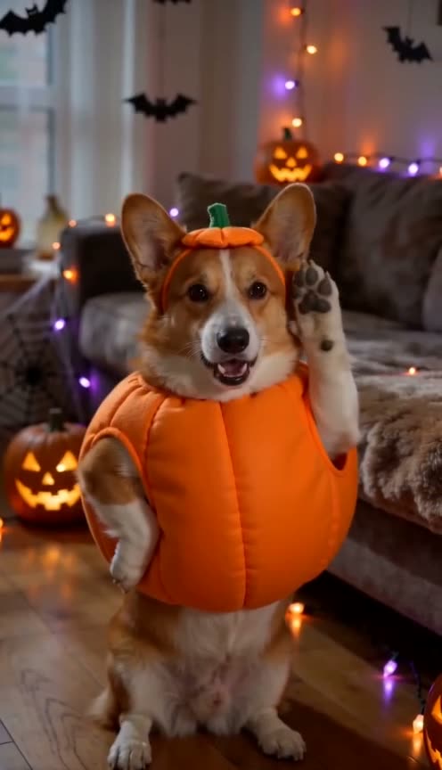 Bad Times Dog Halloween template sample frame